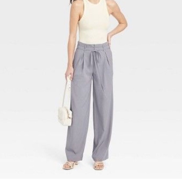 High waisted wrap tie trousers - Picture 2 of 3